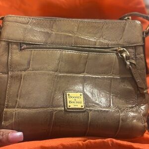 Dooney & Bourke Brown Croc Embossed Crossbody Bag